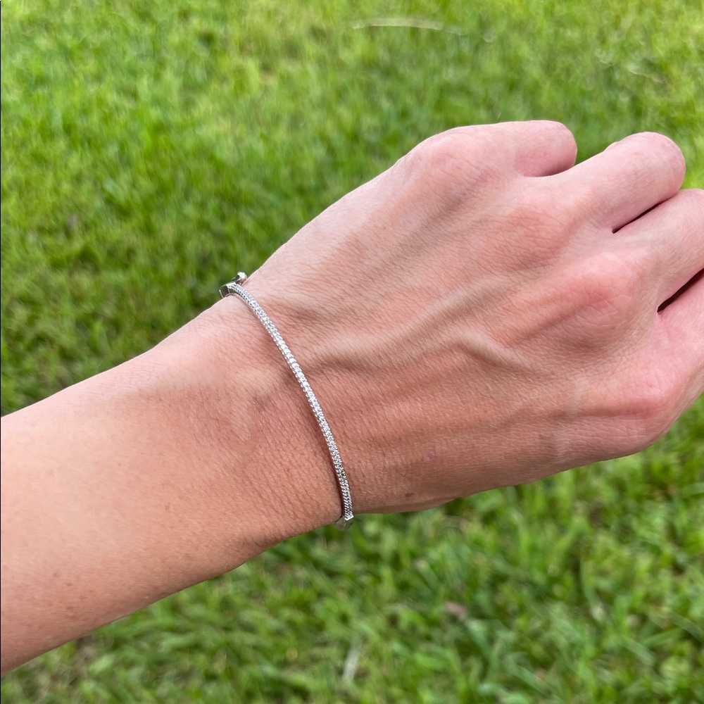 Sterling Silver & White CZ Bangle